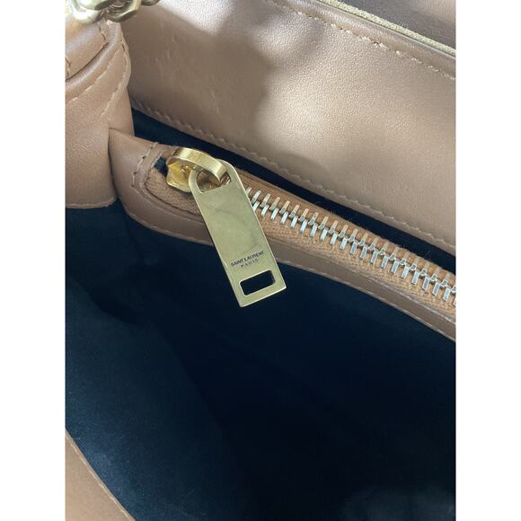 Saint Laurent 'Loulou' Tan Suede Small Chain Bag - Picture 12 of 12